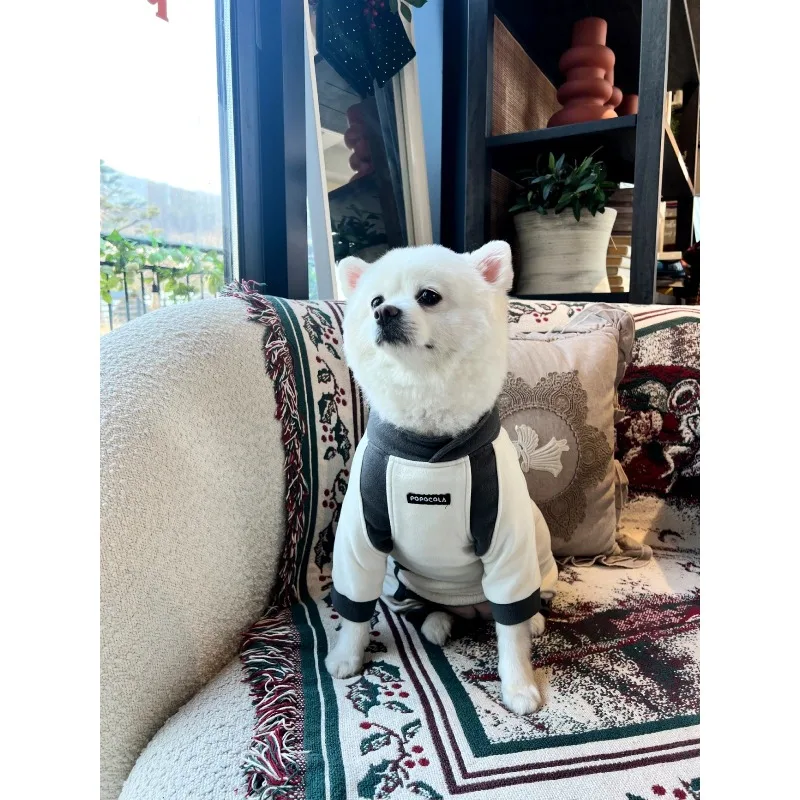Cozy Velvet Full Body Dog Cat Pajamas Four Legs Belly Cover Winter Warm Puppy Clothes for Bichon Small Breed dog costume
