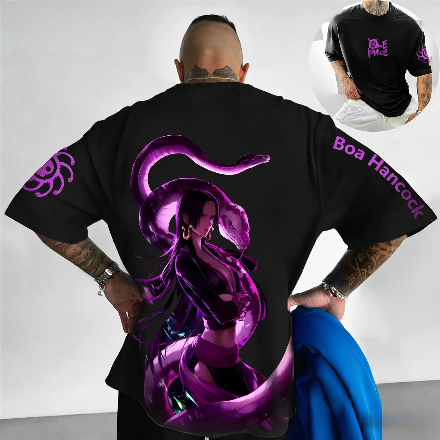 2026 One Piece Boa Hancock Men's and Women's Vintage Harajuku Trend Street Style T-Shirt New Summer Y2k Loose Short Sleeve Top