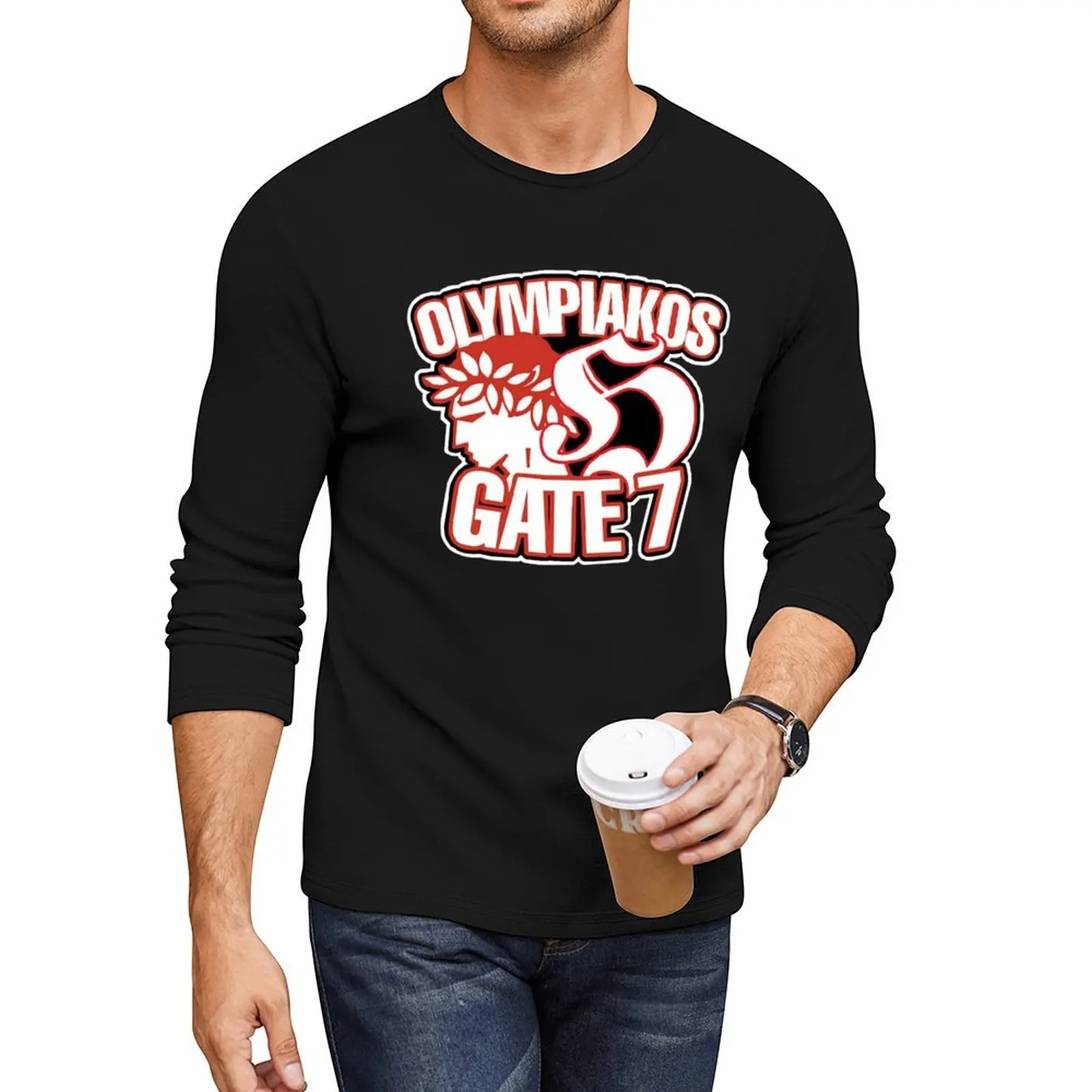 

Olympiakos Gate 7 Long T-Shirt animal print shirt for boys cute tops Oversized t-shirt tops mens t shirts pack