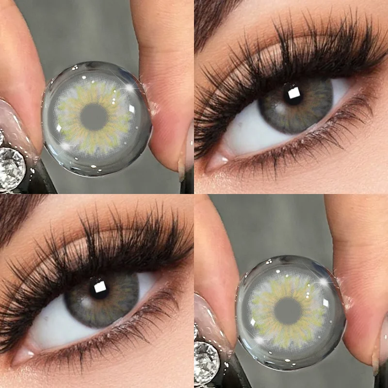 YIMEIXI 1Pair Hot Sale Cleopatra Series Green Contact Lenses Myopia Degree Makeup Lens Brown Iris Lens High Quality Beauty Pupil