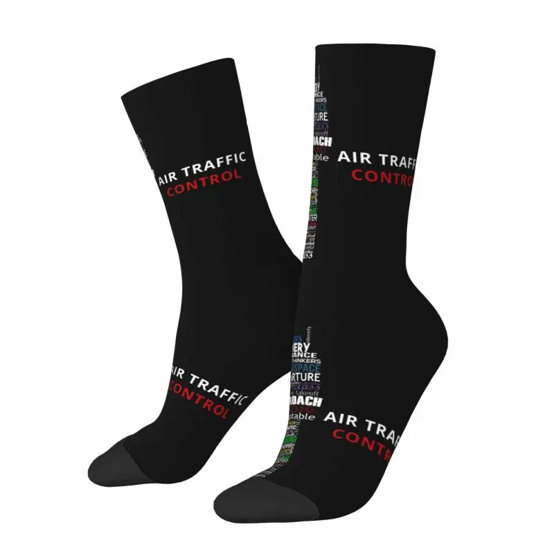 Air Traffic Controller Men Women Crew Socks Unisex Kawaii 3D Printing Pilot Air Fighter Dress Socks