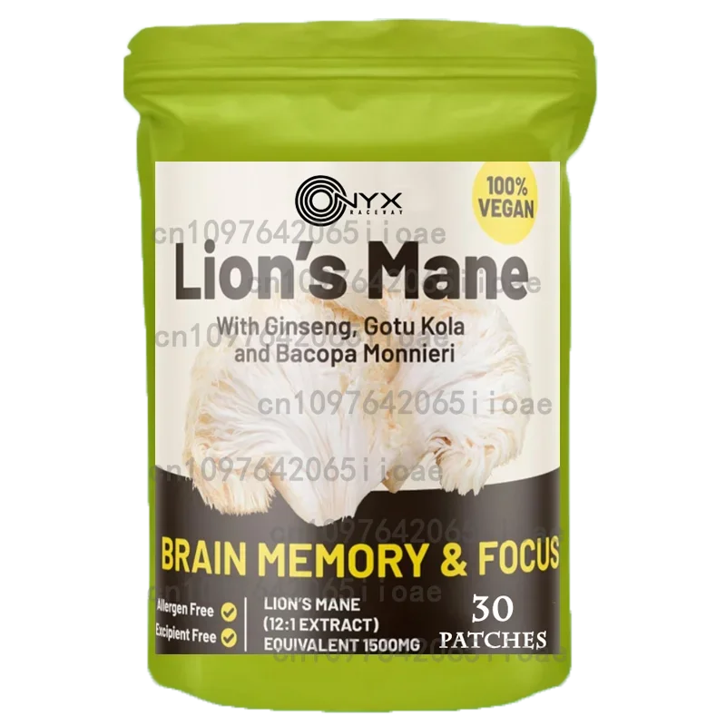 

Lion's Mane Mushroom Transdermal Patches Brain Booster Focus & Memory - 30 Patches One Month Supply