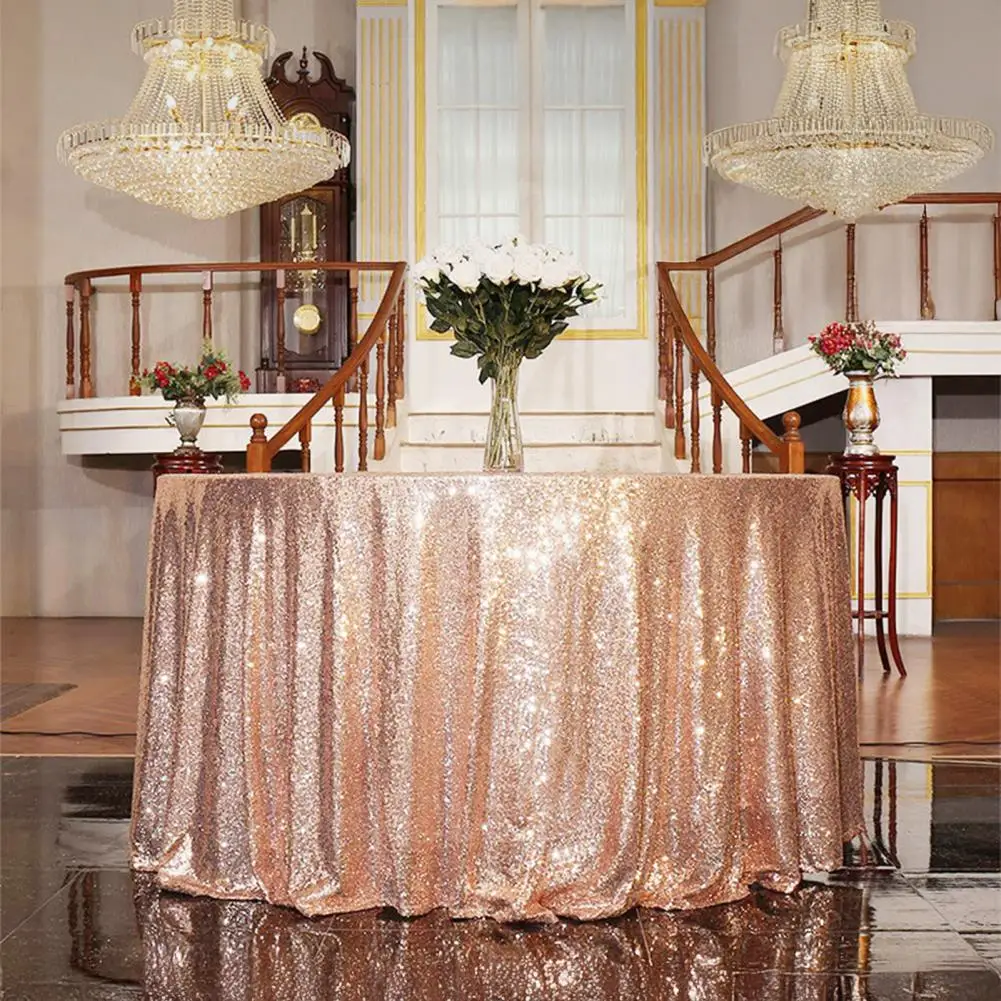 Round Sequin Tablecloth for Wedding Banquet Wedding Birthday Christmas Party Table Decoration Sequin dining table decorat
