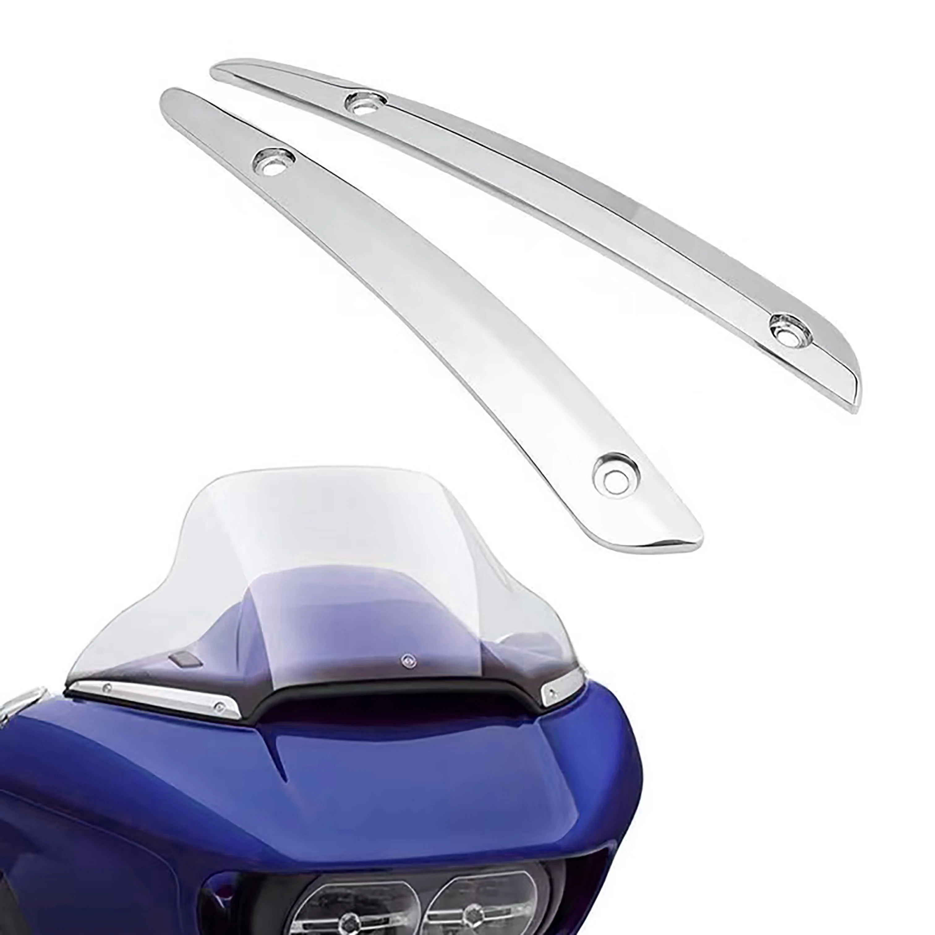 

Motorcycle Accessories Chrome Windshield Side Trim Wind Barrier Electroplating For Harley Double Class Glide 2015-2022