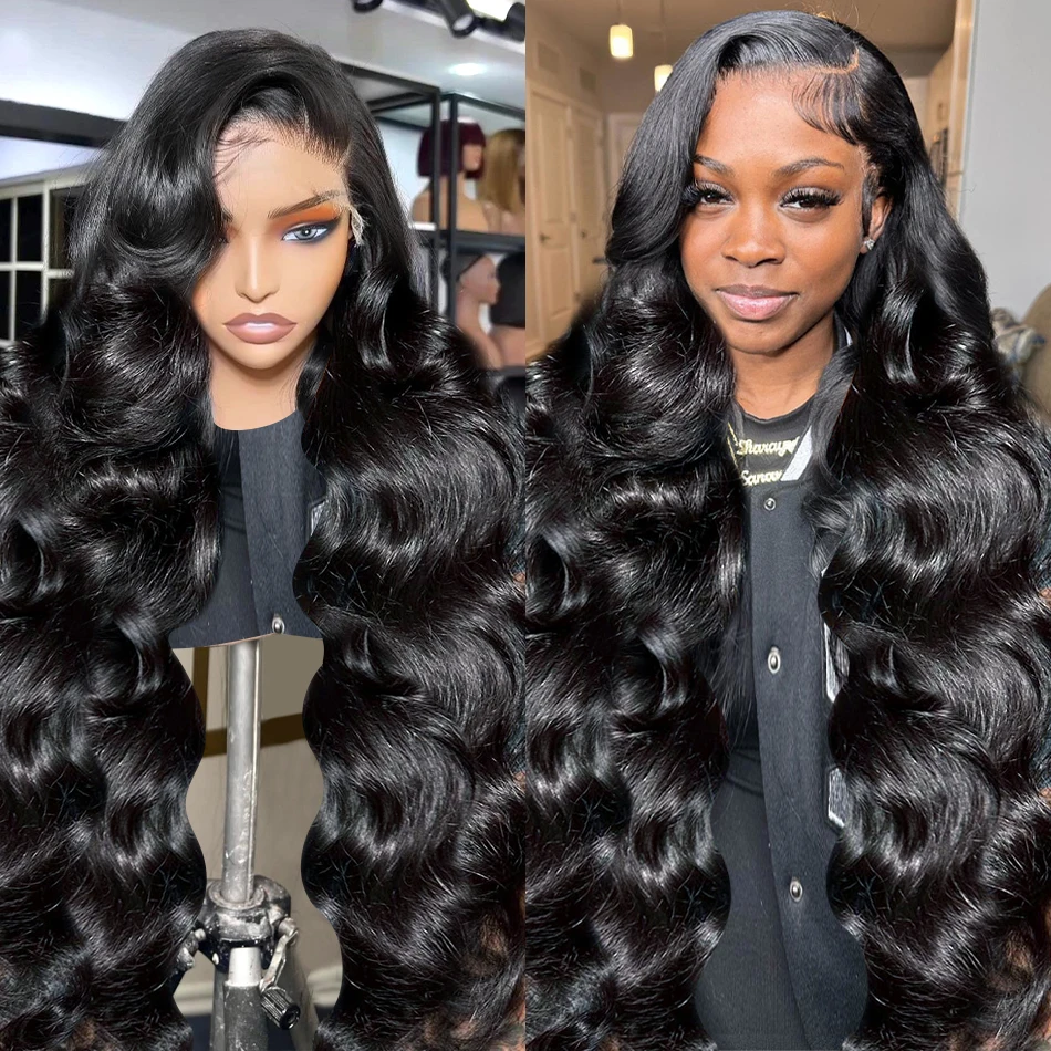 Body Wave 30 40 Inch HD Transparent Lace Front Wigs 13x4 13x6 Brazilian Pre Plucked Lace Wig Water Wave Human Hair For Women