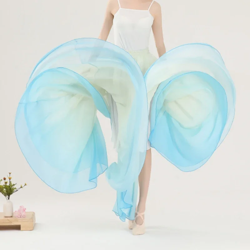 720 stopni duża huśtawka eleganckie gradientowe spódnice baletowe kobiety występ na scenie kostium taneczny Flamenco spódnice do tańca klasycznego