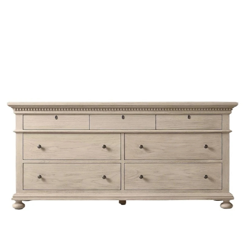 

British classical carved chest cabinet French rural retro furniture solid wood porch cabinet American simple wardrobe
