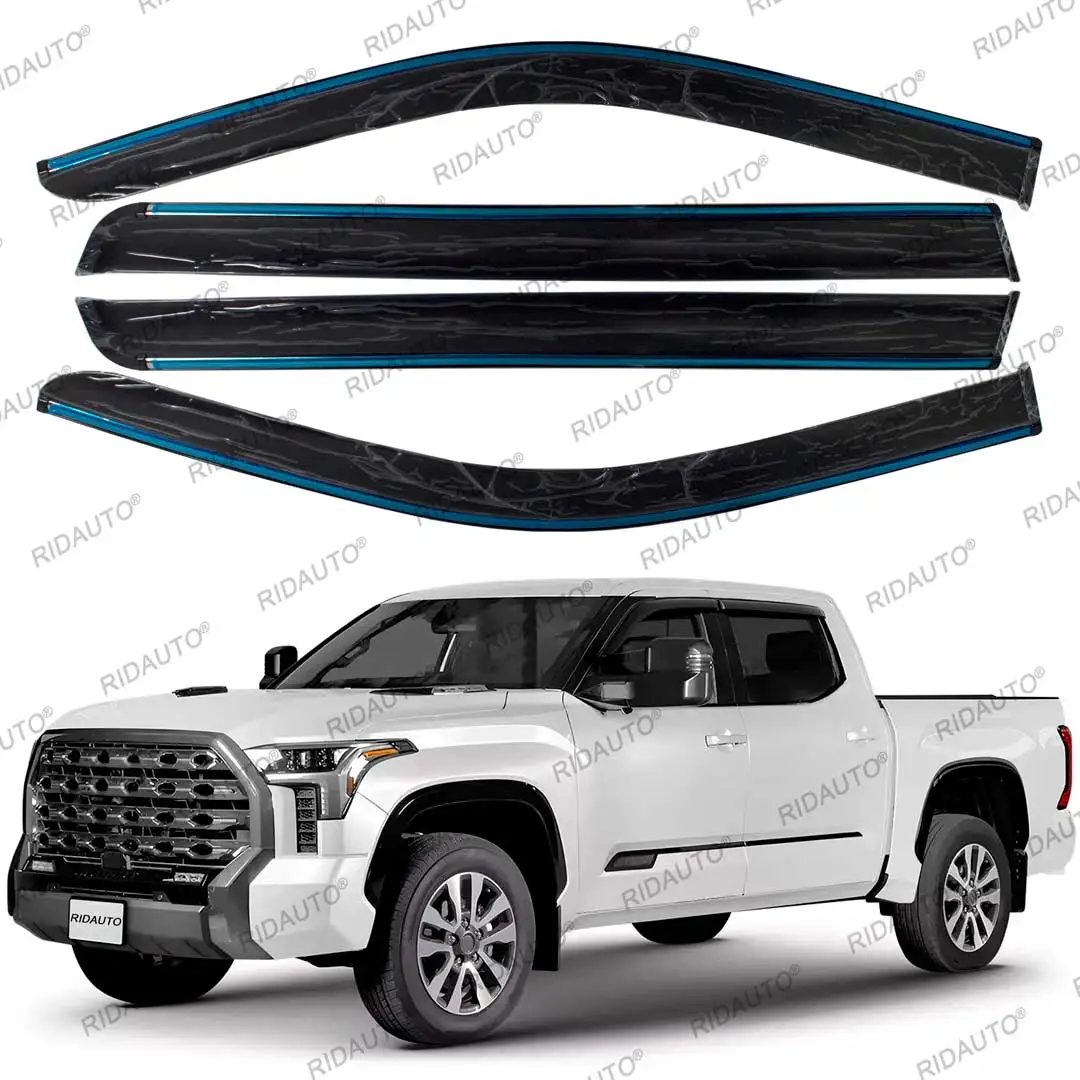 

For TUNDRA 2022-2025+ Frame Fitting Exterial Door Deflectors Window Deflectors Rain Guard Wind Shield Sun Cover Window Deflector