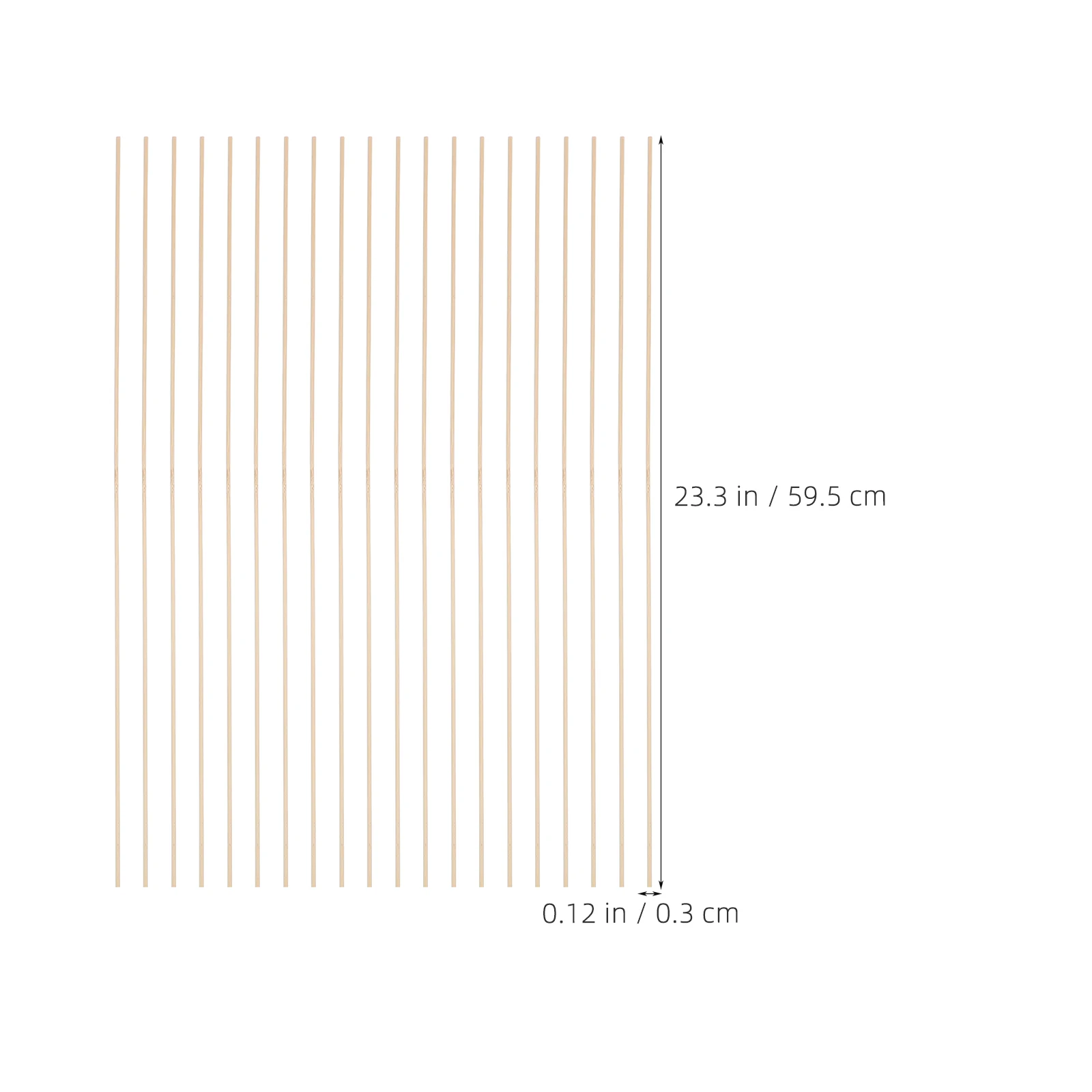 20 szt. Bambusowe pręty do robienia latawców, cienkie drewniane pręty do projektów, budowy latawców, drewniane pręty do rękodzieła, materiały do użytku na zewnątrz