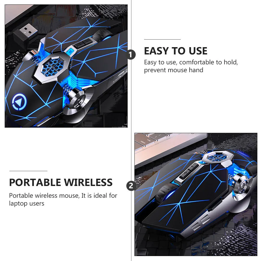 

Беспроводная бесшумная мышь, прочный беспроводной USB-аккумулятор, аксессуар для офисного ноутбука, эргономичный дизайн для удобного использования