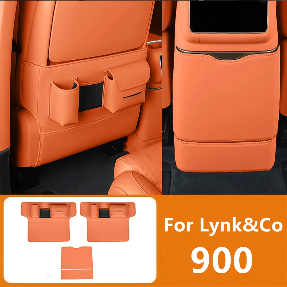 

Автомобильный противоударный коврик на заднее сиденье, многофункциональная кожаная коробка для салфеток, держатель для чашки, аксессуары, пригодные для Lynk & Co 900 2025 2026