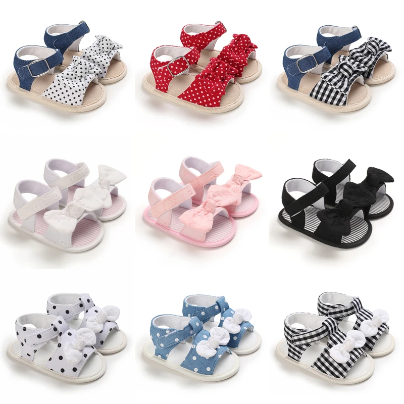 

0-18M New Fashion Newborn Infant Baby Girls Princess Shoes Bowknot Toddler Summer Sandals BoyGirl PU Non-slip Shoes