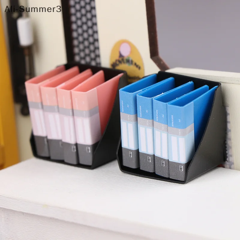 1 Set Mini Writing Board Clip Notebook File Folder Stationery Board Toys Office Desk Simulation Folder Model Dollhouse Parts
