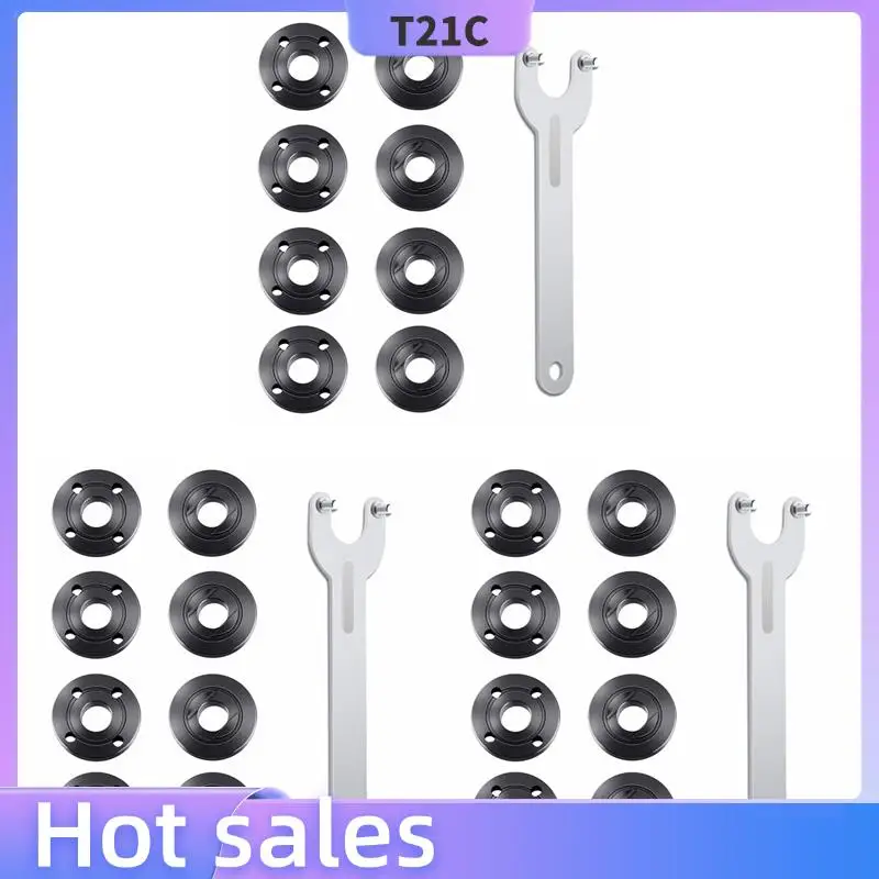 

T21C 27Pcs Angle Grinder Flange Nut Angle Grinder Wrench Kit 5/8-11 Flange Metal Lock Nut For Grinder Parts