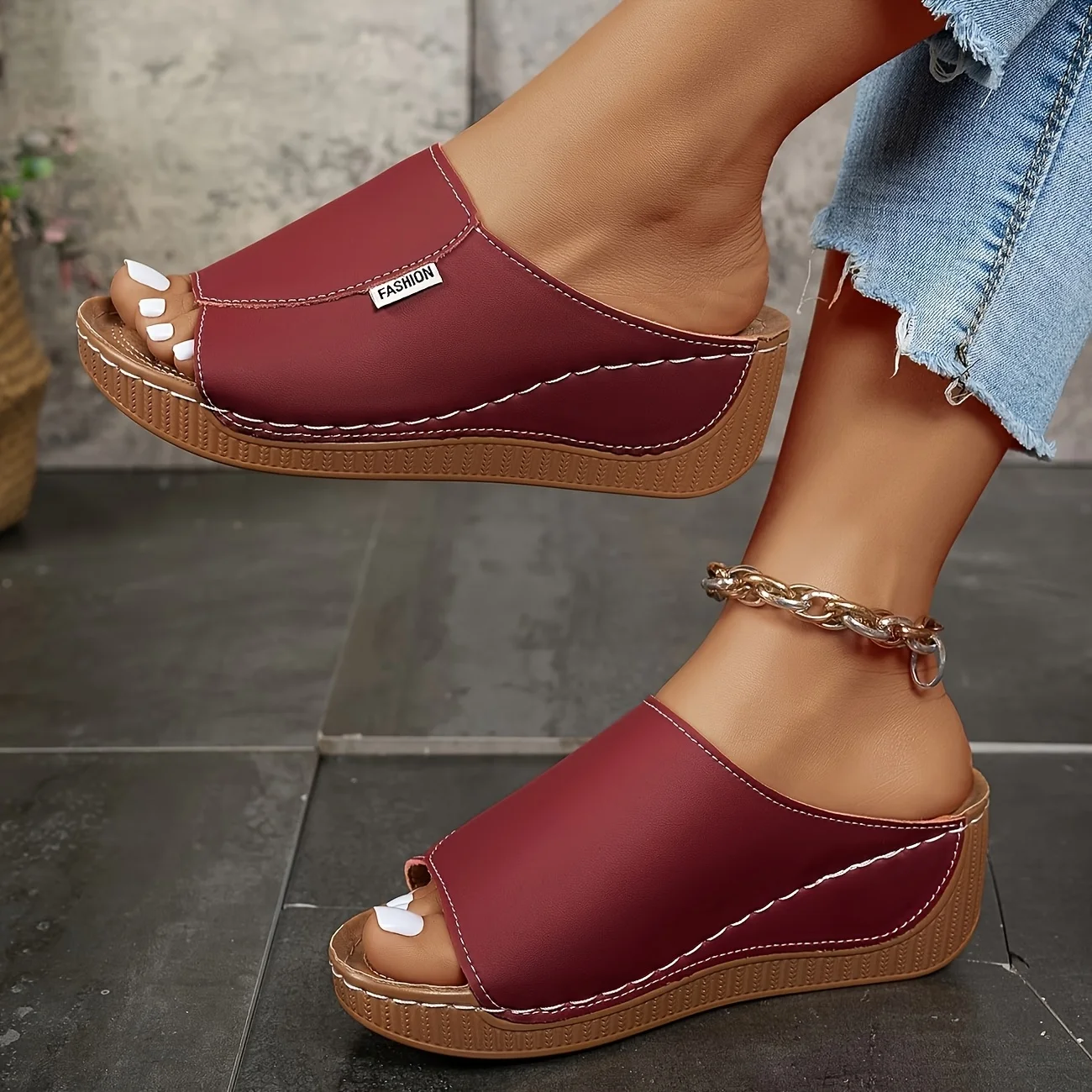 Women Wedge Slide Sandals, Ope - Women Shoes On Sale ulasan dan harga
