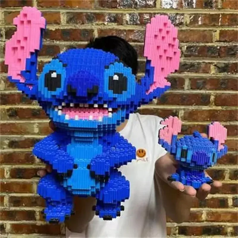 Disney 30CM Giant Stitch Building Block Assembly Toy fai da te regalo di compleanno per bambini Puzzle decorazione Desktop 3D