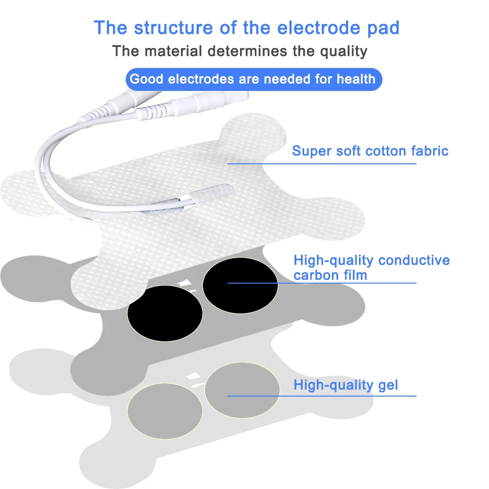 Throat Nerve Electrode Pads Non-woven Electrodes Patch Reusable For Body TENS Pulse Massager EMS Muscle Stimulator Gel 2.0mm
