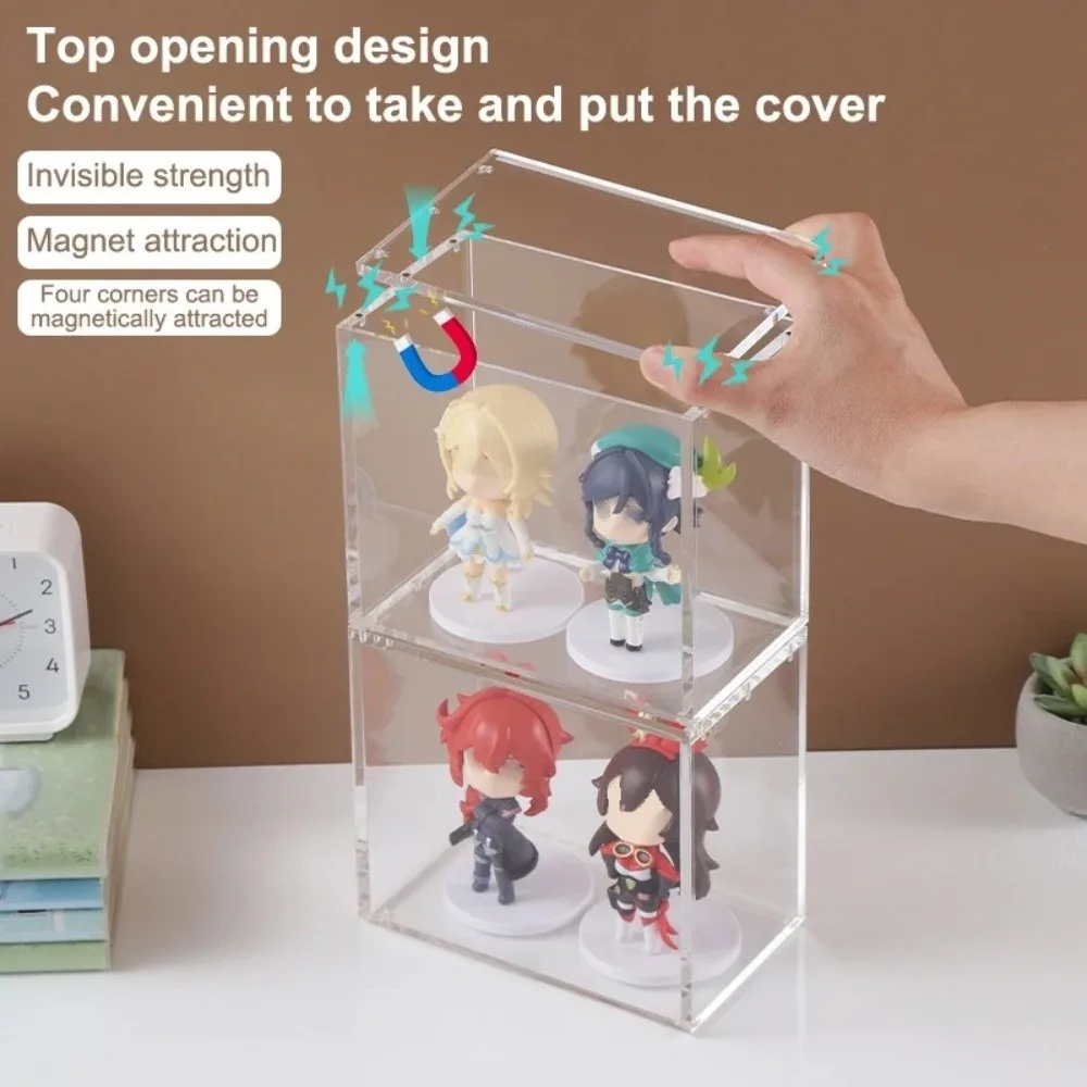 Clear Acrylic Game Card Box Protective Cases Magnetic Closure Easy Top Loading Game Card Box Case for English Booster Boxes