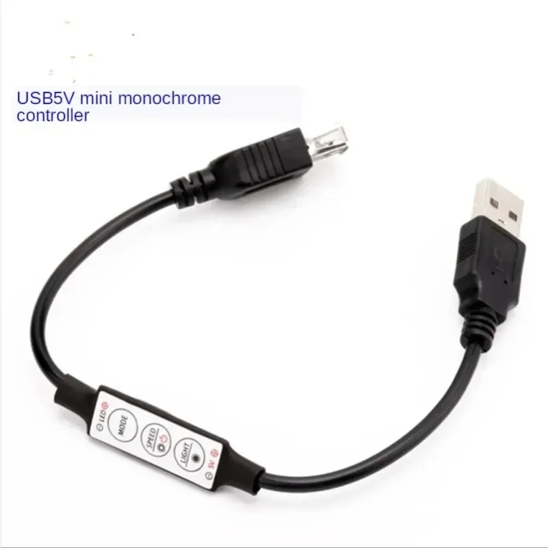 Input and Output USB Connector 5V Mini Monochromatic Led Light with 3 Button Dimmer Strobe Controller 1pcs