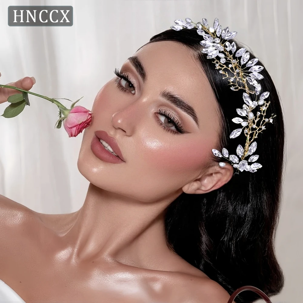 

HNCCX Bridal Rhinestone Headpiece Bride Hair Accessories Pearl Headband Wedding Bridesmaid Hair Band Jewelry Hairwear CP876