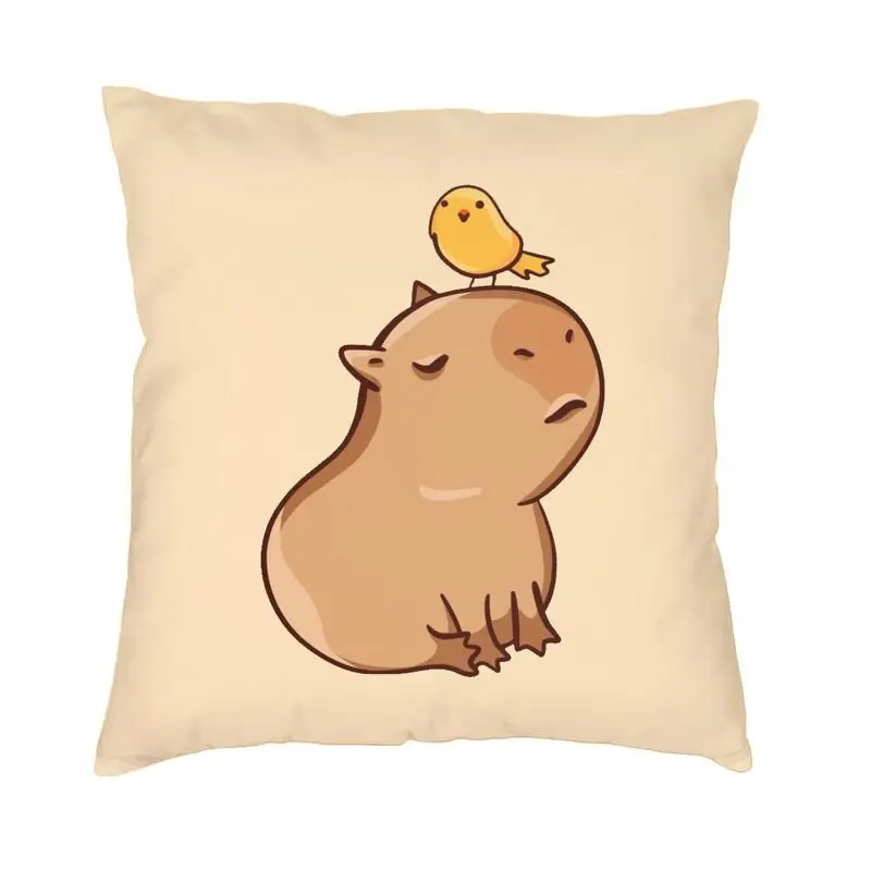 Personalized Capybara And Birds Square Throw Pillow Cover Home Decor 3D Double-sided Printing Cushion Cover for Car