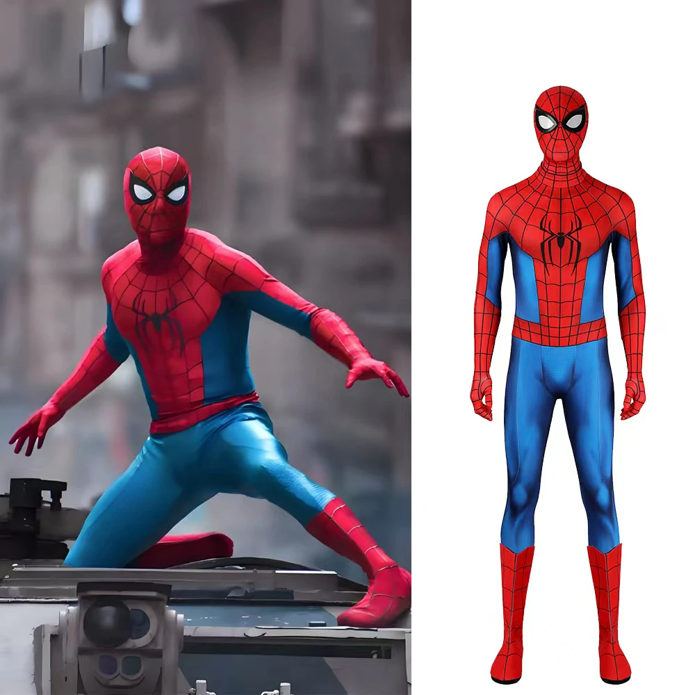 

Человек-паук, косплей, новый день, костюм Питера Паркера с 3D принтом, спандекс, боди зентай, костюм на Хэллоуин для взрослых