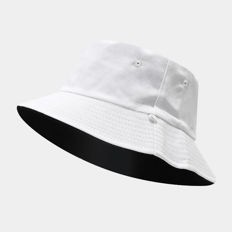 Custom Printed Logo 62-64cm Big Head Bucket Hat Men Men and Women Double-sided Solid Color Sunshade Casual Panama Bob Hats