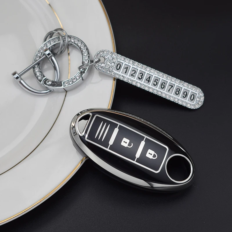 3 Buttons TPU Key Case Cover Shell Fob for Nissan Qashqai X-Trail T32 T31 Juke J10 J11 Kicks Tiida Pathfinder Note for Infiniti