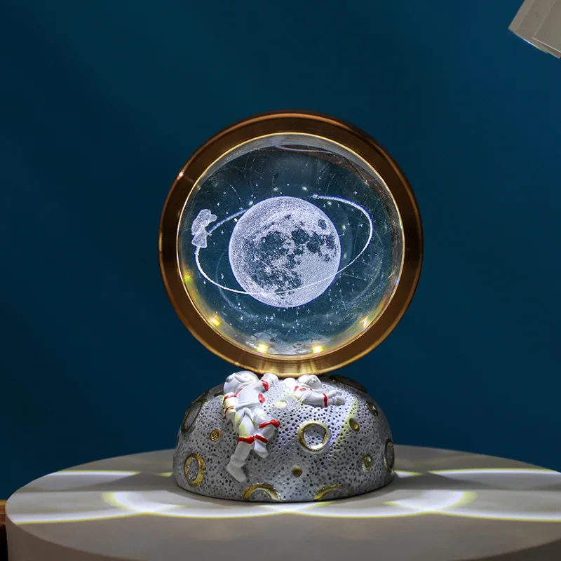 Creative Starry Sky Glass Ball Astronaut Glowing Night Light Desktop Ornament Birthday Gift Student Present
