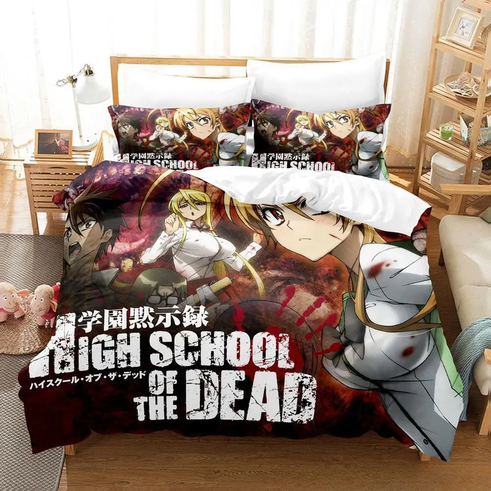

New Sexy Girl High school of the Dead Bedding Set Single Twin Full Queen King Size Bed Set Adult Kid Bedroom Duvet cover Sets