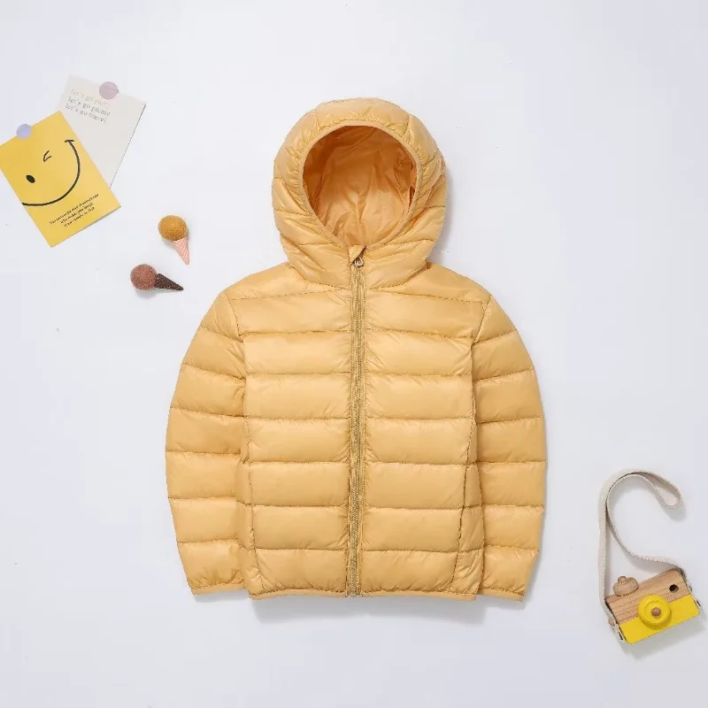 Chaquetas de plumas de pato blanco para niños y niñas, abrigos cortos informales con capucha para mantener el calor, prendas de vestir exteriores