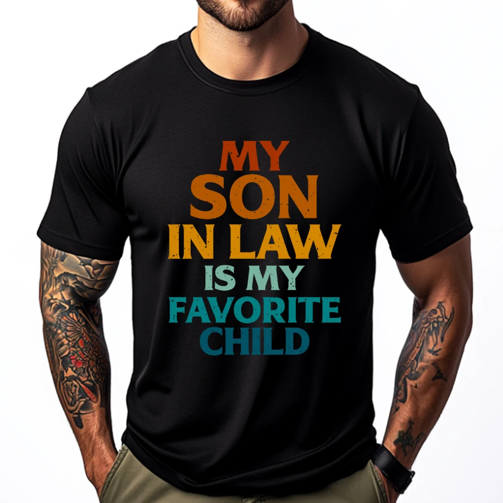 

My Son In Law Is My Favorite Child Family Humor Mom Mens Graphic Tshirts Men's Clothing