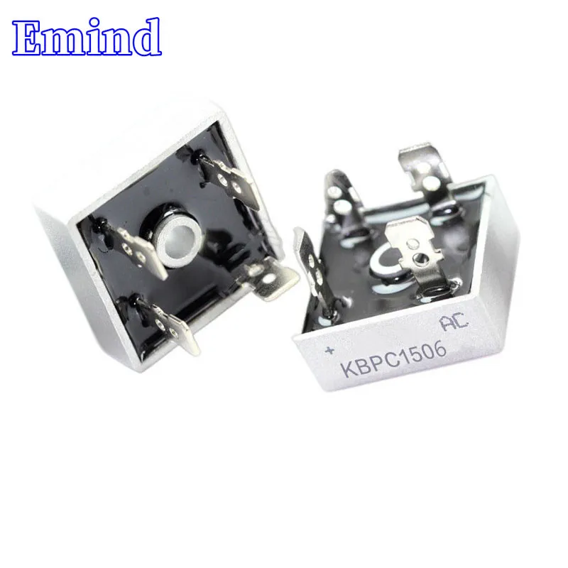 3/10/20/50/100Pcs KBPC1506 Bridge Rectifier DIP-4 Square Bridge 15A/600V GBU Footprint Bridge Stack Cutable Feet