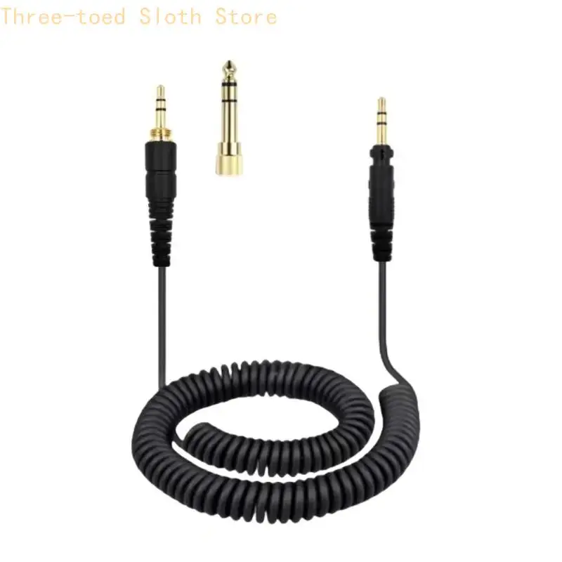 Kopfhörerkabel mit 6,35-mm-Adapter für EAHDJ1200/PRDH1200, Spiralverschluss-Ersatzkabel für Studioüberwachung, Schwarz E74A – Detail 7