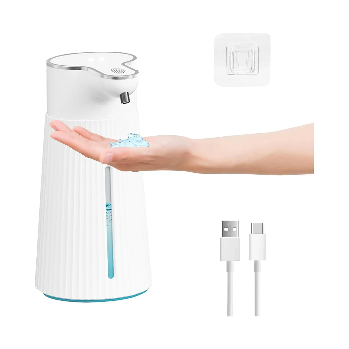 Automatic Soap Dispenser, Automatic Wall Mount Soap Dispenser, 400Ml USB Rechargeable Electric Soap Dispenser