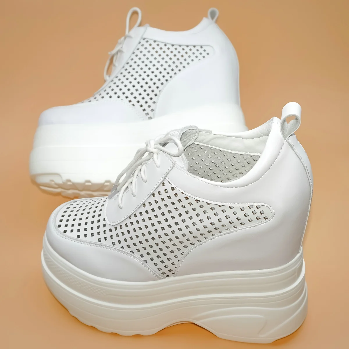 

Summer Size 46 Chunky Sneakers Women Size 47 Genuine Leather Wedges High Heel Ankle Boots Height Increasing Platform Pumps Shoes