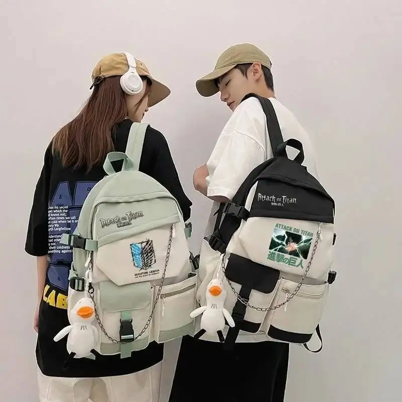 

Anime Game Black Blue Green Orange Purple Attack On Titan Shingeki No Kyojin School Bags Backpacks