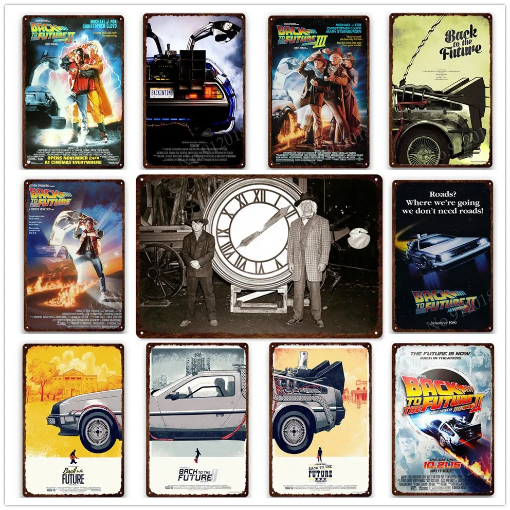 Back To The Future Poster Metal Tin Sign Vintage Home Decor Movie Wall Sticker Metal Plaque Retro Iron Painting Room Decor 30x40