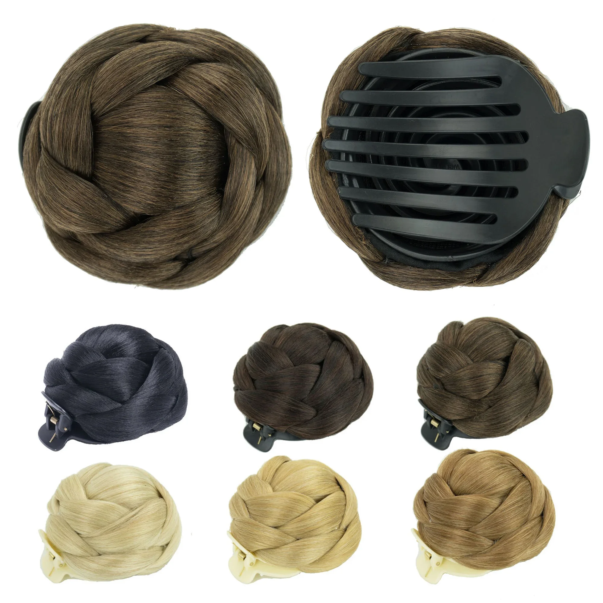 الشعر الاصطناعية مضفر العقدة راقصة الشعر دونات الشعر Scrunchie مخلب كعكة الشعر أوبدو الأفرو ذيل حصان