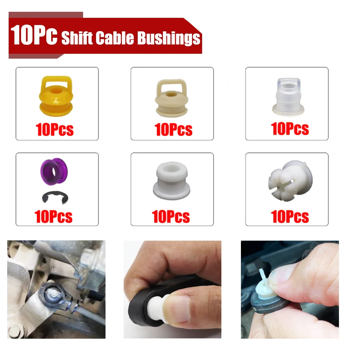 10PC Do Ford Kuga Escape Chevrolet Cruze Kia Nissan Hyundai Skrzynia biegów Linka zmiany biegów Tuleja łącząca Gumowy zestaw naprawczy