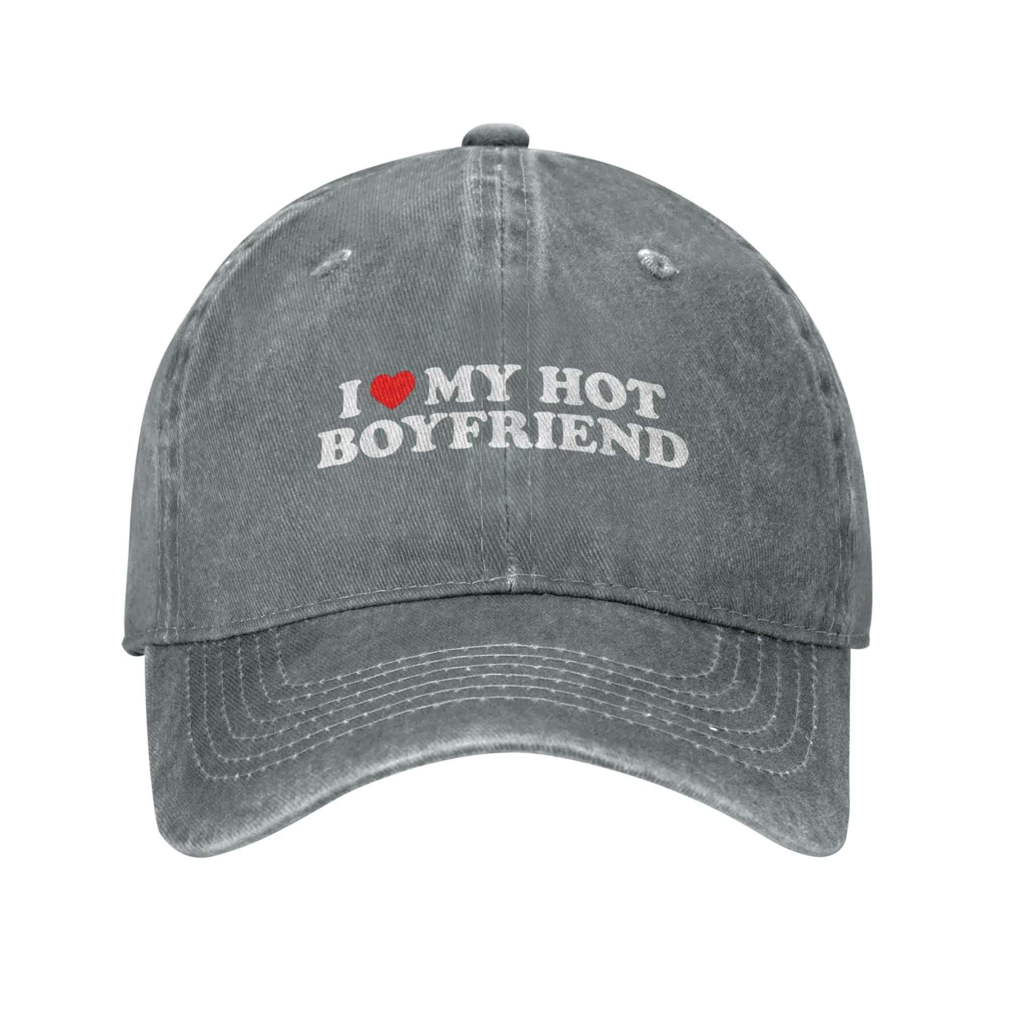 I Love My Boyfriend Hat Four Season Outdoor Sports Baseball Cap Classic Washed Cotton Dad Caps