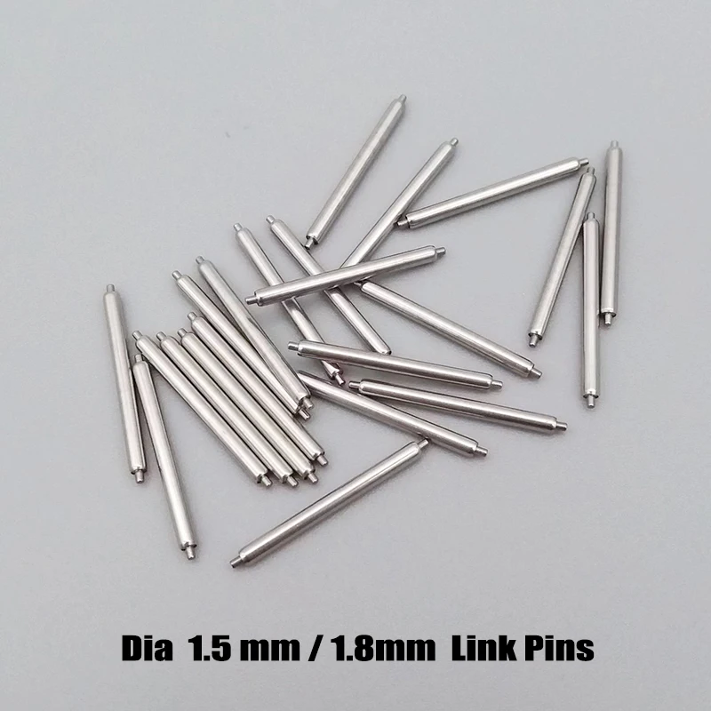 Pasadores de enlace para correa de reloj, barra de resorte sin soporte, diámetro de 1,5mm/1,8mm, se adapta a ancho de 12mm-26mm, Pin de enlace de