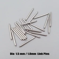 Aço inoxidável Watch Strap Link Pins, Watch Bracelet Link Pin, Sem Suporte Spring Bar, Largura 12mm-26mm, Diâmetro 1.5mm, 1.8mm, 10Pcs