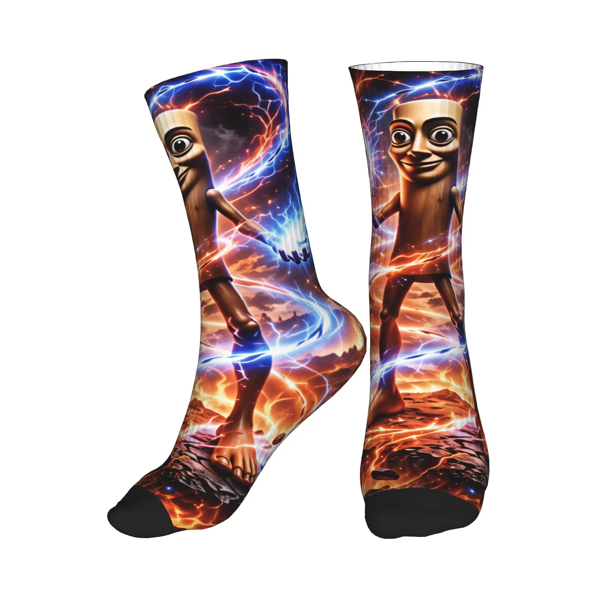 Tung Sahur Power Lightning Socks Autumn  Stockings Elegant Men Quality Socks Graphic Outdoor Sports Anti Sweat Socks
