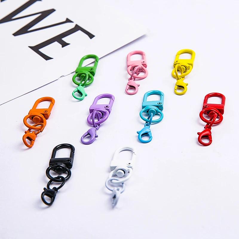 Colorful Lobster Clasp Hooks Keychain Candy Color DIY Keychain Connector Key Ring Jewelry Making Buckle Accessories Gifts