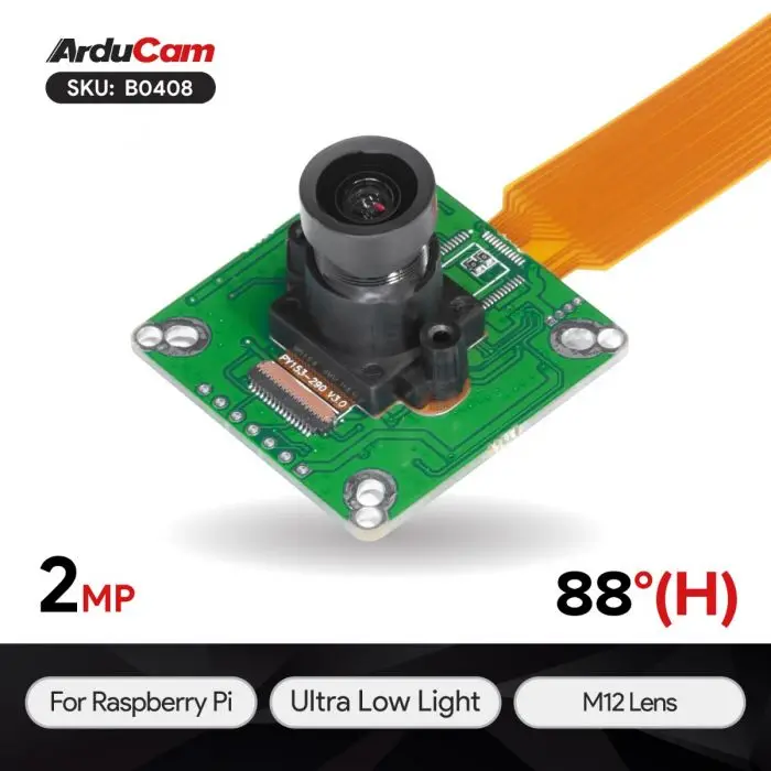 

2MP IMX290 Color Ultra Low Light STARVIS WDR Camera Module with M12 Lens for Raspberry Pi