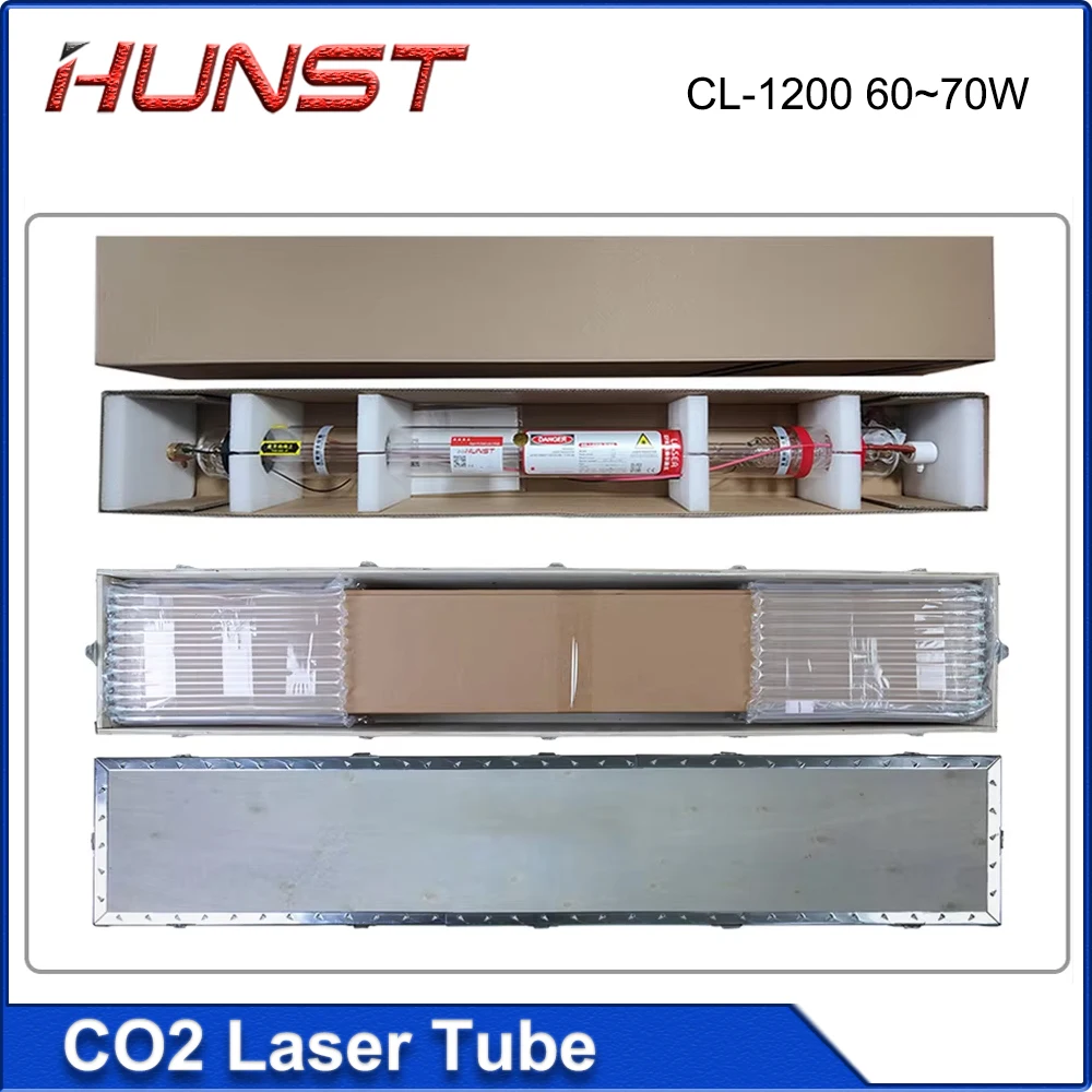 HUNST EFR CL-1200 60-70 Вт CO2-лазерная трубка диаметром 55 мм, длина 1200 мм, подходит для станка лазерной гравировки и резки