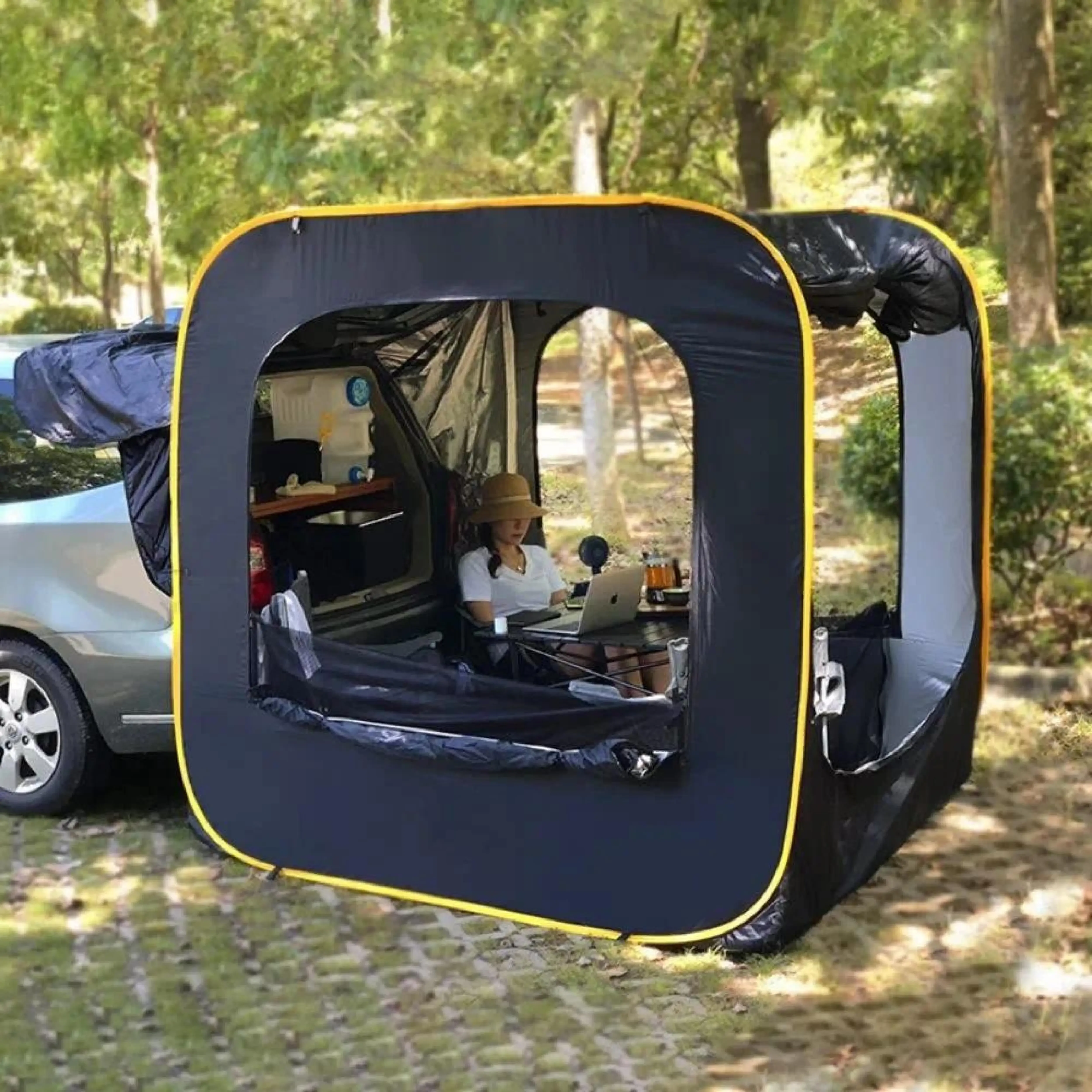 

Car Rear Extended Tent Automatic Pop Up 4-6 Person Tents Outdoor Camping Waterproof Travel Folding Mosquito Net Accessories