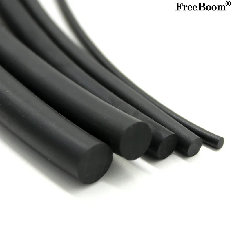 

1/5M Fluorine Rubber Solid Strip Diameter 2,3,4,5,6,7,8,10,12,15,2.5,3.5,4.5 mm O-Ring Bar Seal Not Foaming Black