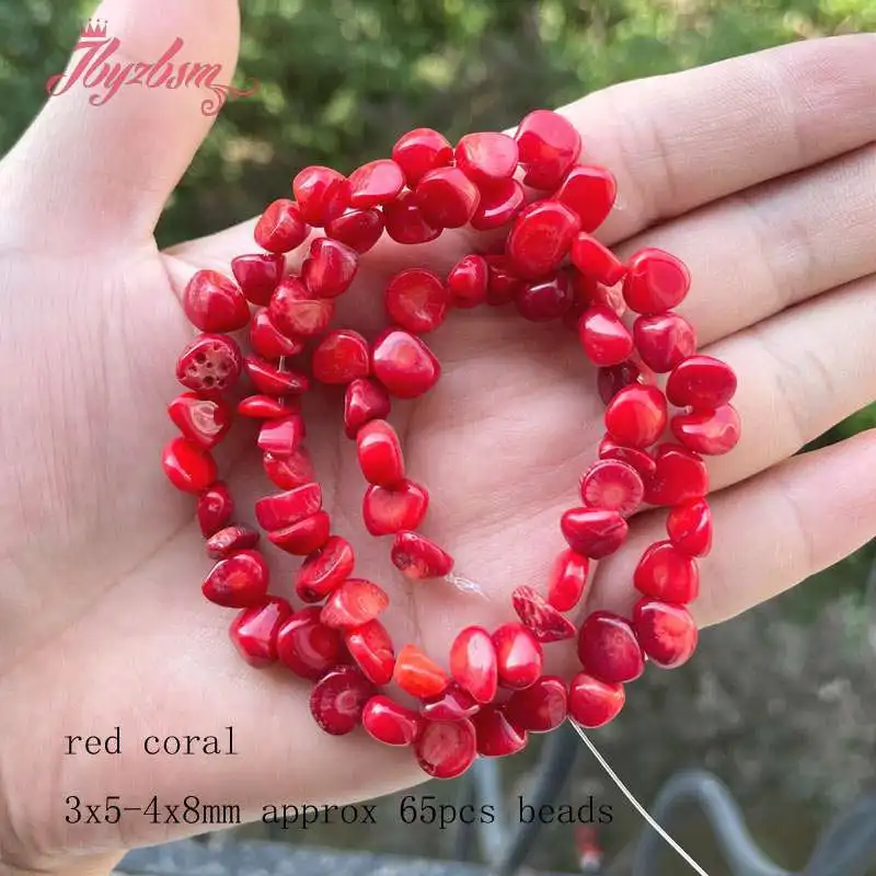 

5x6-6x8mm Natural Freeform Irregular Red Coral Beads Stone Beads For DIY Necklace Bracelat Jewelry Making Loose Strand 15 Inches